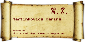 Martinkovics Karina névjegykártya